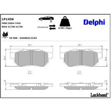 Delphi Bremsbelagsatz, Scheibenbremse LP1456