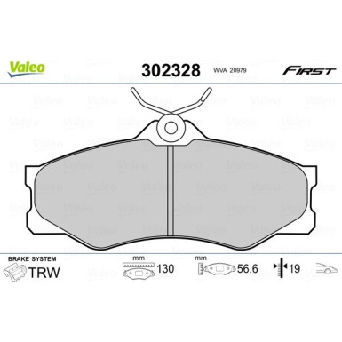 Valeo | Bremsbelagsatz, Scheibenbremse | 302328
