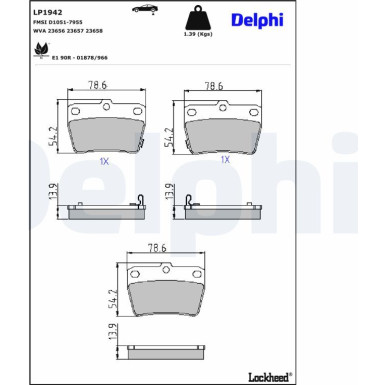 LP1942 Bremsbelagsatz, Scheibenbremse