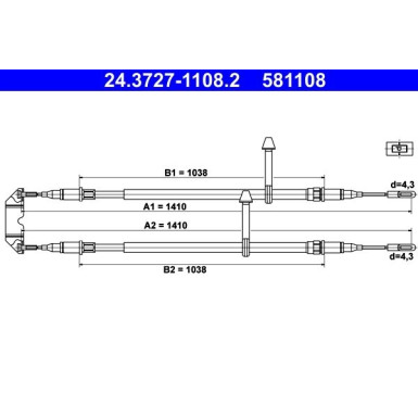 24.3727-1108.2 Seilzug, Feststellbremse