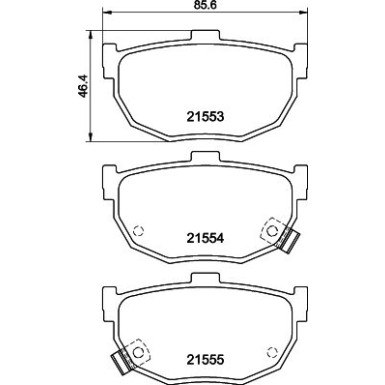Hella | Bremsbelagsatz, Scheibenbremse | 8DB 355 006-411