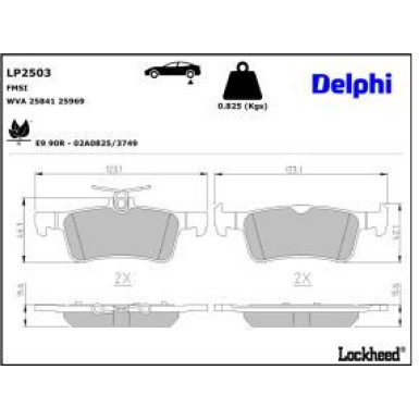 Delphi Bremsbelagsatz, Scheibenbremse LP2503