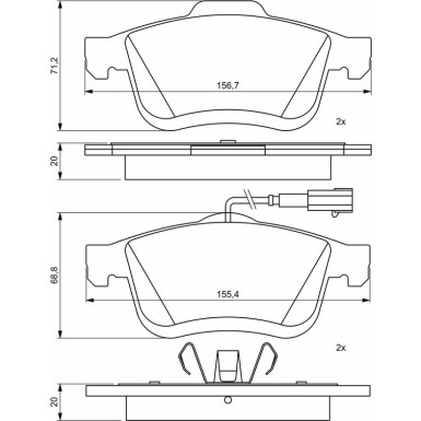 0 986 494 795 Bremsbelagsatz, Scheibenbremse