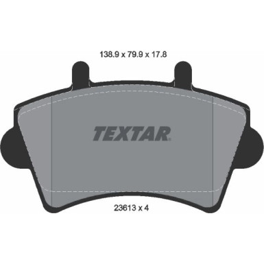 Textar | Bremsbelagsatz, Scheibenbremse | 2361301