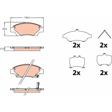 GDB3643 Bremsbelagsatz, Scheibenbremse