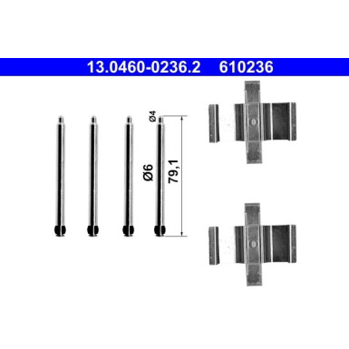13.0460-0236.2 Zubehörsatz, Scheibenbremsbelag
