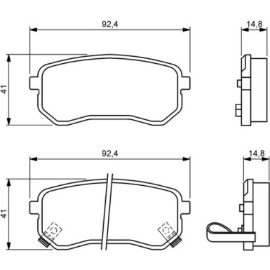 BOSCH Bremsbelagsatz, Scheibenbremse 0 986 494 145