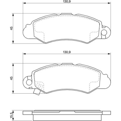 BOSCH Bremsbelagsatz, Scheibenbremse 0 986 424 804
