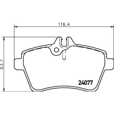 Hella | Bremsbelagsatz, Scheibenbremse | 8DB 355 011-381