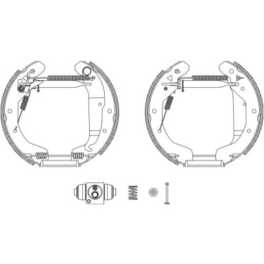 Hella Bremsbackensatz Shoe Kit Pro 8DB 355 005-051