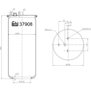 FEBI BILSTEIN 37908 Federbalg, Luftfederung