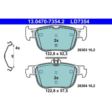 Bremsbelagsatz, Scheibenbremse ATE Ceramic 13.0470-7354.2 Bremsbelagsatz, Scheibenbremse ATE Ceramic 13.0470-7354.2