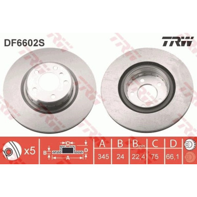 TRW | Bremsscheibe | DF6602S