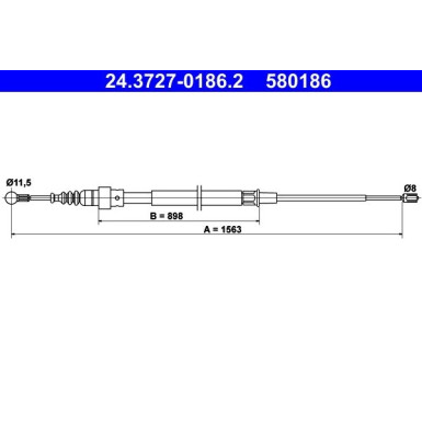 24.3727-0186.2 Seilzug, Feststellbremse 24.3727-0186.2 Seilzug, Feststellbremse