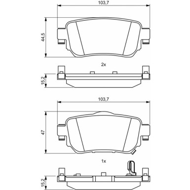 BOSCH Bremsbelagsatz, Scheibenbremse 0 986 494 816