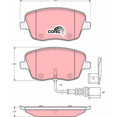 GDB1472 Bremsbelagsatz, Scheibenbremse COTEC