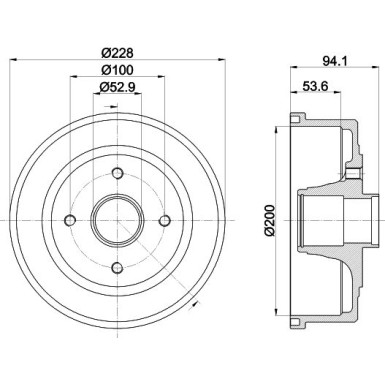 Hella | Bremstrommel | 8DT 355 300-411