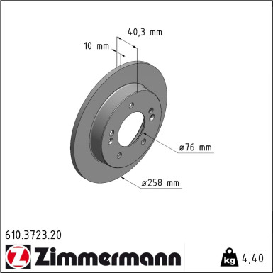Zimmermann Bremsscheibe Coat Z 610.3723.20