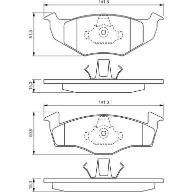 BOSCH Bremsbelagsatz, Scheibenbremse 0 986 424 449
