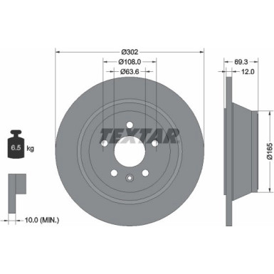 Textar | Bremsscheibe | 92168403