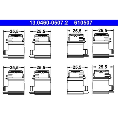 13.0460-0507.2 Zubehörsatz, Scheibenbremsbelag