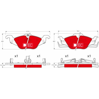 GDB1351DTE Bremsbelagsatz, Scheibenbremse DTEC COTEC