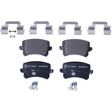 Hella | Bremsbelagsatz, Scheibenbremse | 8DB 355 025-341