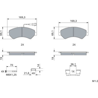 0 986 494 799 Bremsbelagsatz, Scheibenbremse