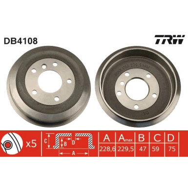 TRW | Bremstrommel | DB4108
