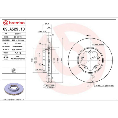 Brembo Bremsscheibe PRIME LINE 09.A529.10