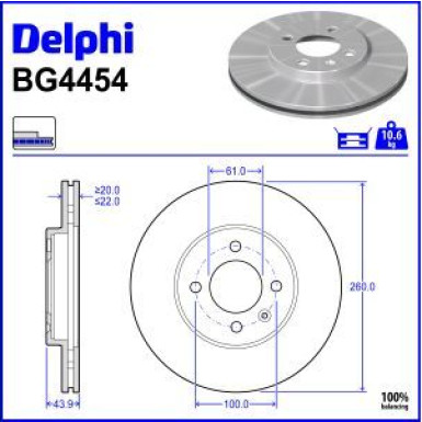 Delphi Bremsscheibe BG4454