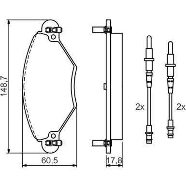 0 986 424 582 Bremsbelagsatz, Scheibenbremse