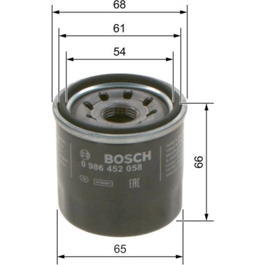 BOSCH 0 986 452 058 Ölfilter BOSCH 0 986 452 058 Ölfilter