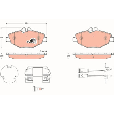 GDB1542 Bremsbelagsatz, Scheibenbremse COTEC