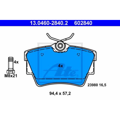 13.0460-2840.2 Bremsbelagsatz, Scheibenbremse