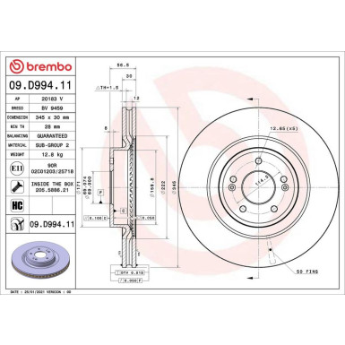Brembo | Bremsscheibe | 09.D994.11