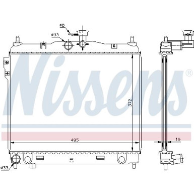 Nissens | Kühler, Motorkühlung | 67495