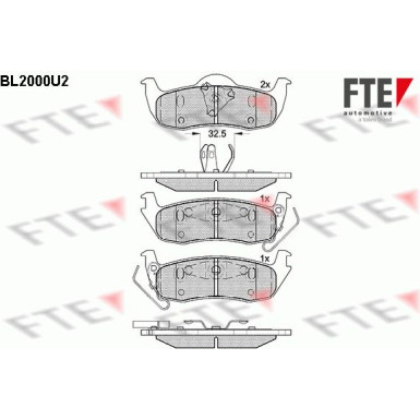 FTE | Bremsbelagsatz, Scheibenbremse | 9010586