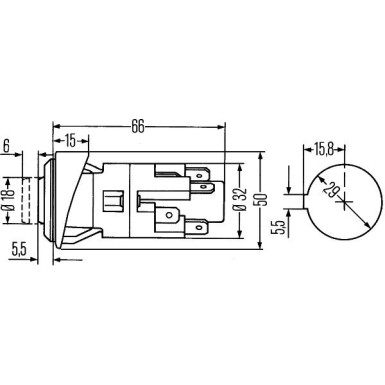 Hella | Warnblinkschalter | 6HF 001 579-052