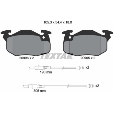 2090603 Bremsbelagsatz, Scheibenbremse