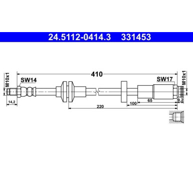 ATE | Bremsschlauch | 24.5112-0414.3
