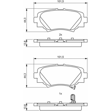 BOSCH Bremsbelagsatz, Scheibenbremse 0 986 494 803