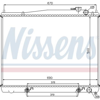 Nissens | Kühler, Motorkühlung | 62916