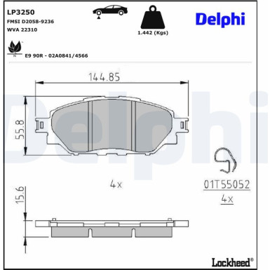 LP3250 Bremsbelagsatz, Scheibenbremse