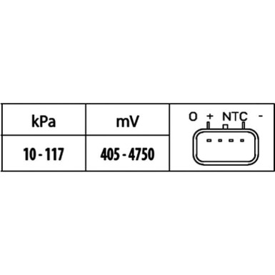 Hella | Sensor, Ladedruck | 6PP 009 400-491