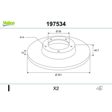 Valeo | Bremsscheibe | 197534 Valeo | Bremsscheibe | 197534