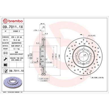 09.7011.1X Bremsscheibe XTRA LINE - Xtra 09.7011.1X Bremsscheibe XTRA LINE - Xtra