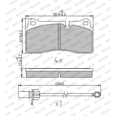 Ferodo Bremsbelagsatz, Scheibenbremse PREMIER FDB4195