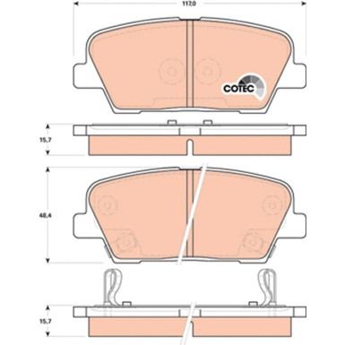 GDB3499 Bremsbelagsatz, Scheibenbremse COTEC