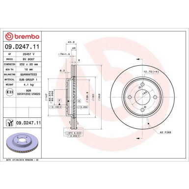 Brembo | Bremsscheibe | 09.D247.11
